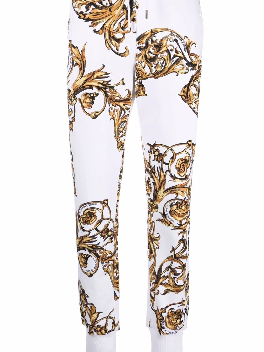 Affordable Versace Jeans pants track Couture baroque-pattern Women 0816